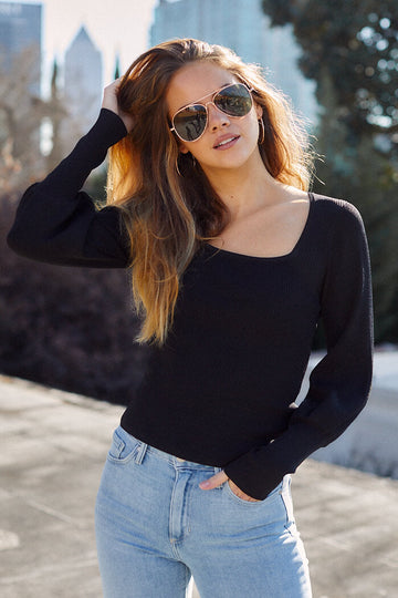 Collins Puff Sleeve Knit Top