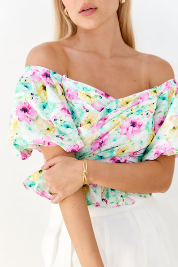 SALE - Becca Floral Ruffle Peplum Top