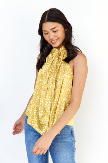 SALE - Donna Twist Front High Neck Tank