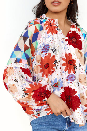 SALE - Carver Floral Mixed Print Blouse