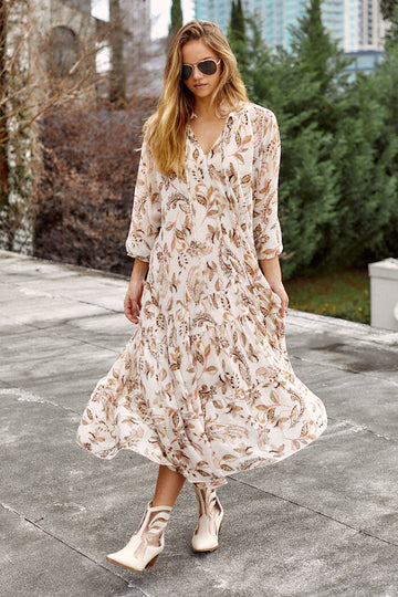 Mirabella Flower Tiered Midi Dress