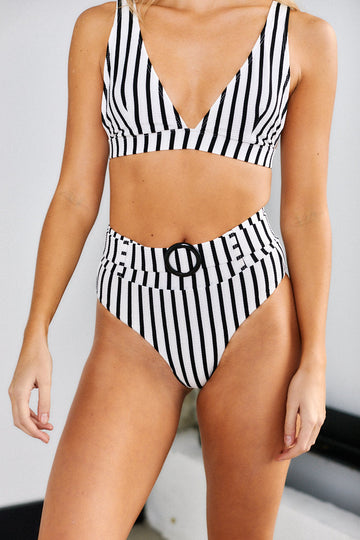 Coronado Striped Belted Bikini Bottoms