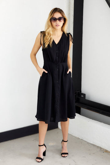 Winston V Neck Button Down Midi Dress