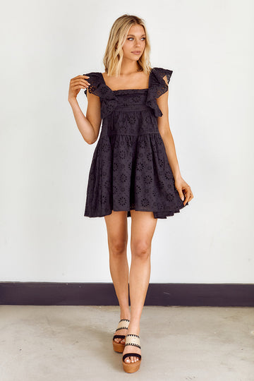 Myra Eyelet Ruffle Dress