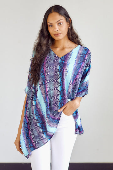 Jules Snake Print Short Sleeve Blouse