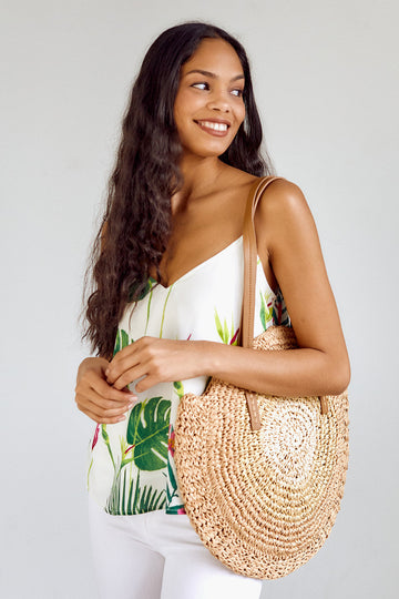 Solstice Straw Circle Tote