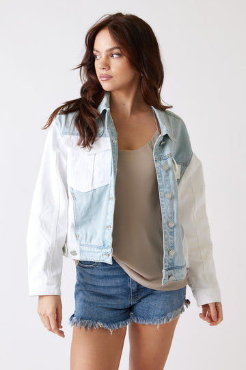 SALE - Blank NYC No Limit Color Blocked Denim Jacket