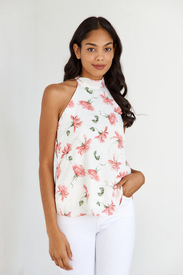SALE- Metta Tie Neck Sleeveless Blouse