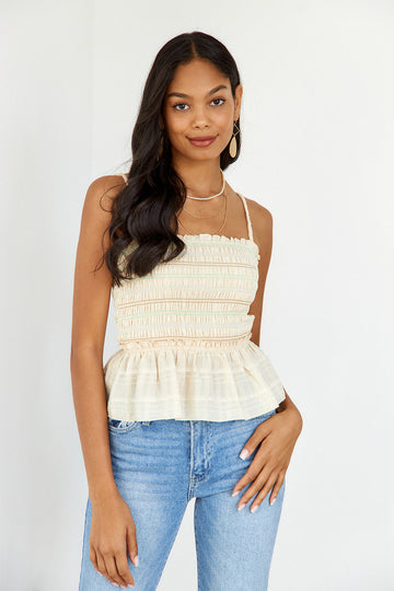 SALE- Minni Smocked Cropped Top