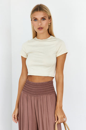 SALE- Lynn Short Sleeve Cropped Tee
