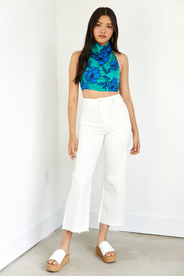 SALE- Emery Floral Halter Crop Top