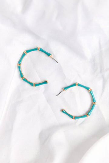 Ryann Bamboo Shape Hoop Earrings