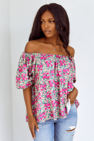 Ida Floral Printed Puff Sleeve Blouse