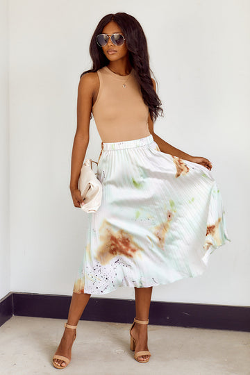 Montego Pleated Midi Skirt