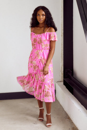 Monroe Off The Shoulder Midi Dress