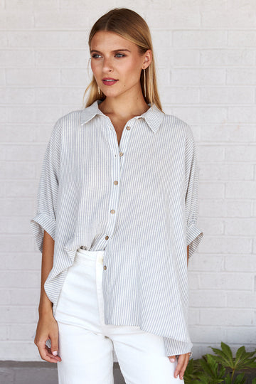 SALE- Lilith Striped Button Down Top