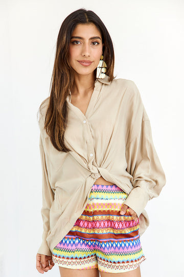 SALE - Aubrey Button Down Twist Front Top
