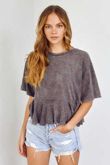 Anita Ruffled Short Sleeve Tee