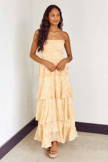 Ortiz Smocked Detail Tiered Maxi Dress