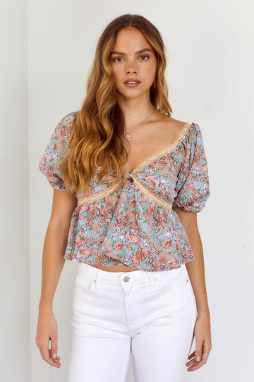 Garcia Floral Puff Sleeve Blouse