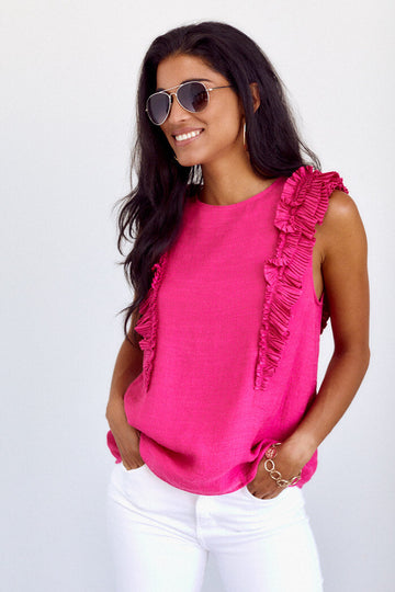 Dakota Ruffle Detail Sleeveless Blouse