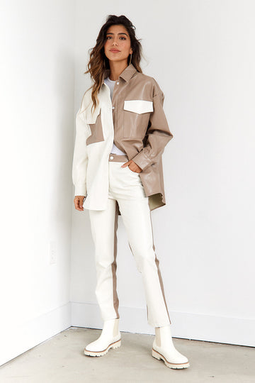 SALE - Katana Two Toned Leather Shacket