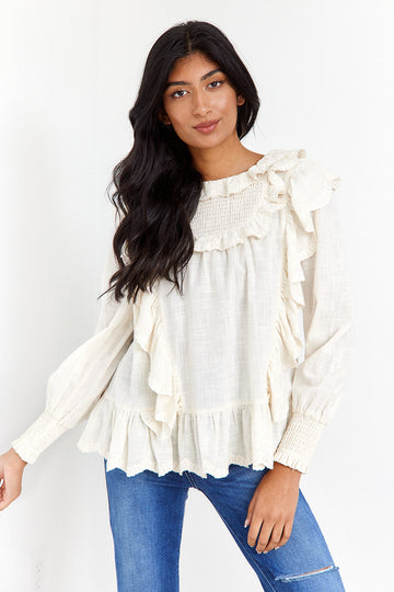 SALE - Bowie Ruffled Long Sleeve Top