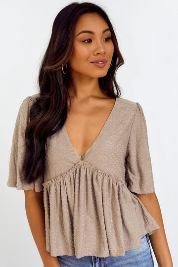 Dania Swiss Dot Babydoll Blouse