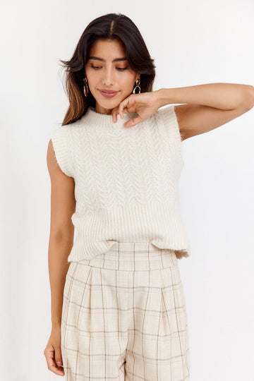 Tayla Sleeveless Cableknit Sweater