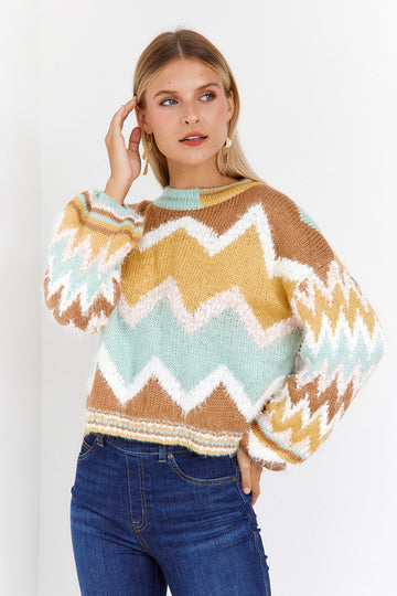 SALE - Aleah Chevron Sweater