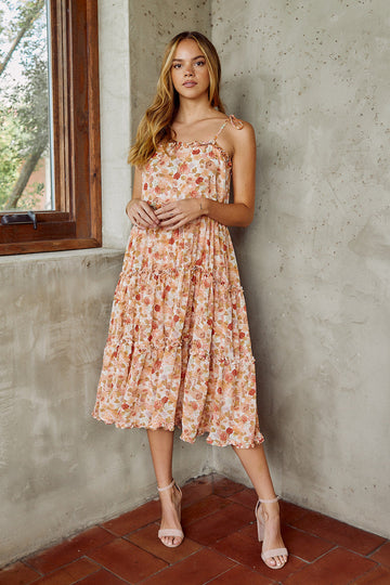 Wynsley Printed Tiered Midi Dress
