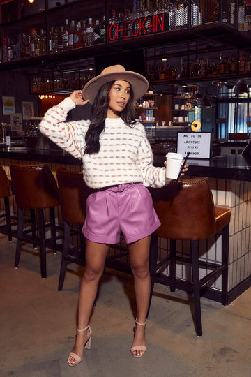 Ulla Belted Faux Leather Shorts