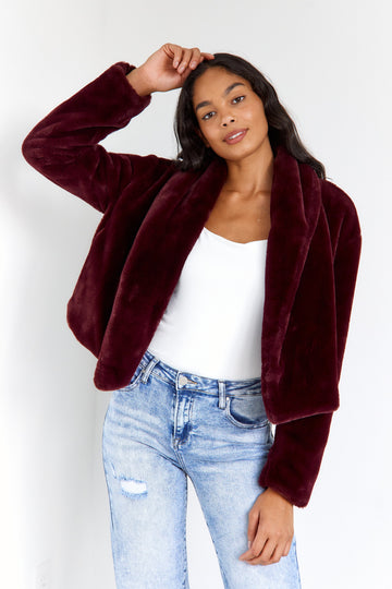 SALE - Crossfire Cropped Faux Fur Jacket
