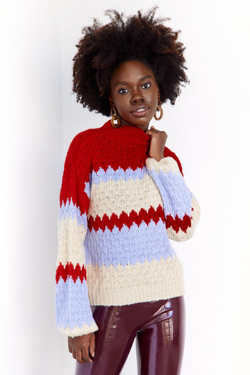 SALE - Sophia Geo Stripe Sweater