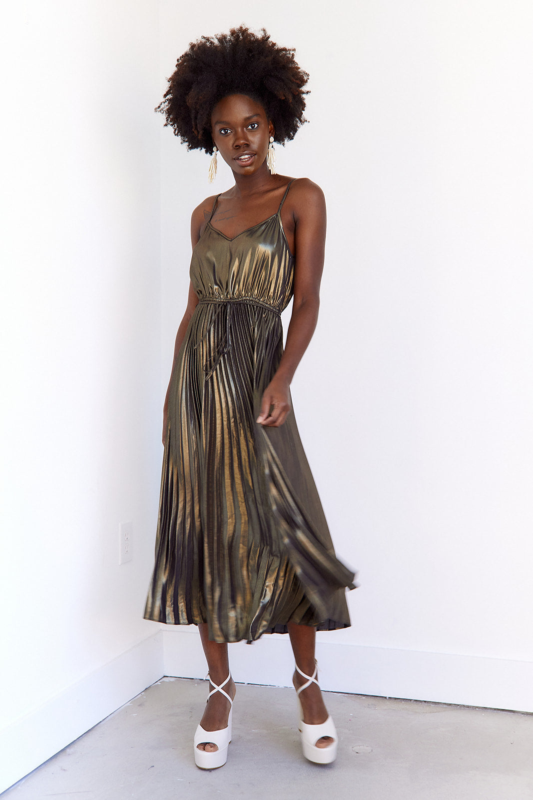 SALE - Gianna Pleated Midi Dress