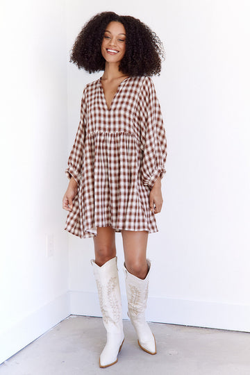 SALE - Olva Plaid Babydoll Dress