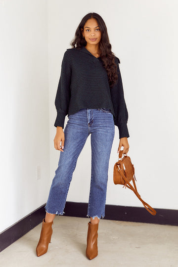 Bexley Cropped Collared Sweater
