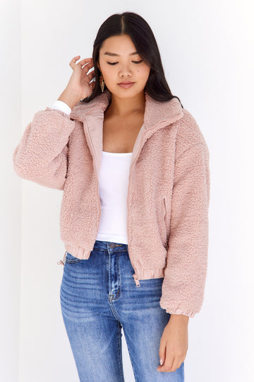 Gracie Fuzzy Zip Up Jacket