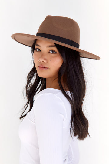 SALE - Ahna Wide Brim Felt Hat