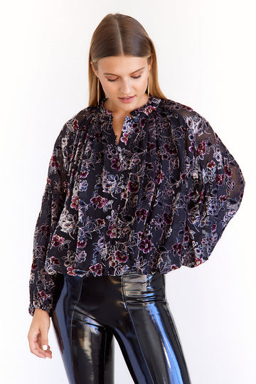 Kait Velvet Floral Blouse