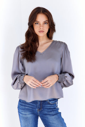 Haisley Crushed Satin Blouse