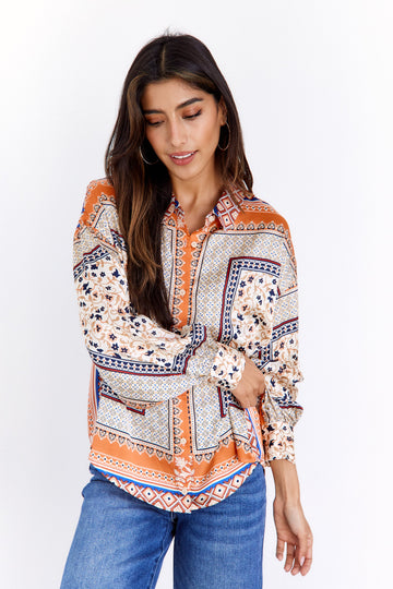 SALE - Colette Multi Scarf Print Blouse