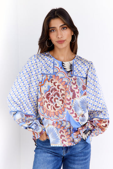 SALE - Cia Printed Boho Blouse
