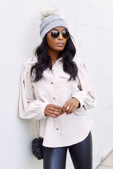 Vicki Puff Sleeve Button Down Top