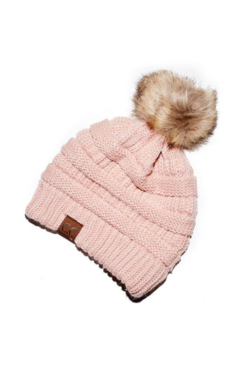 Olivia Fur Pom Beanie