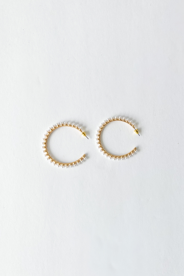 Missy Pearl Deco Circle Hoops