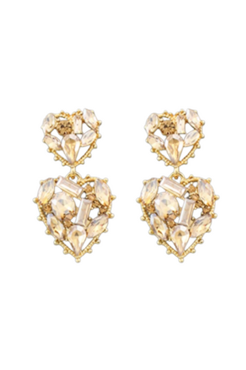 Peyton Jeweled Double Heart Earrings