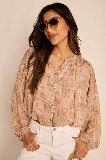 Jackie Long Sleeve Button Up Top