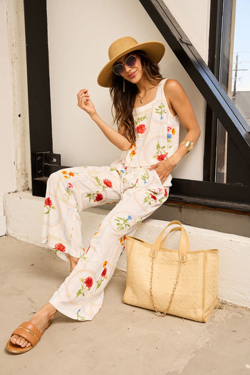 Isla Printed Open Back Top