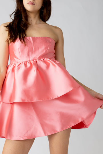 Virginia Strapless Satin Mini Dress